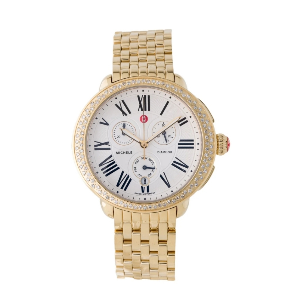 Michele Serein Gold Diamond Watch